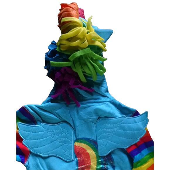 New My Little Pony Jacket Rainbow Dash Glitter Zip Up Sweatshirt Girl's Small - Picture 7 of 8